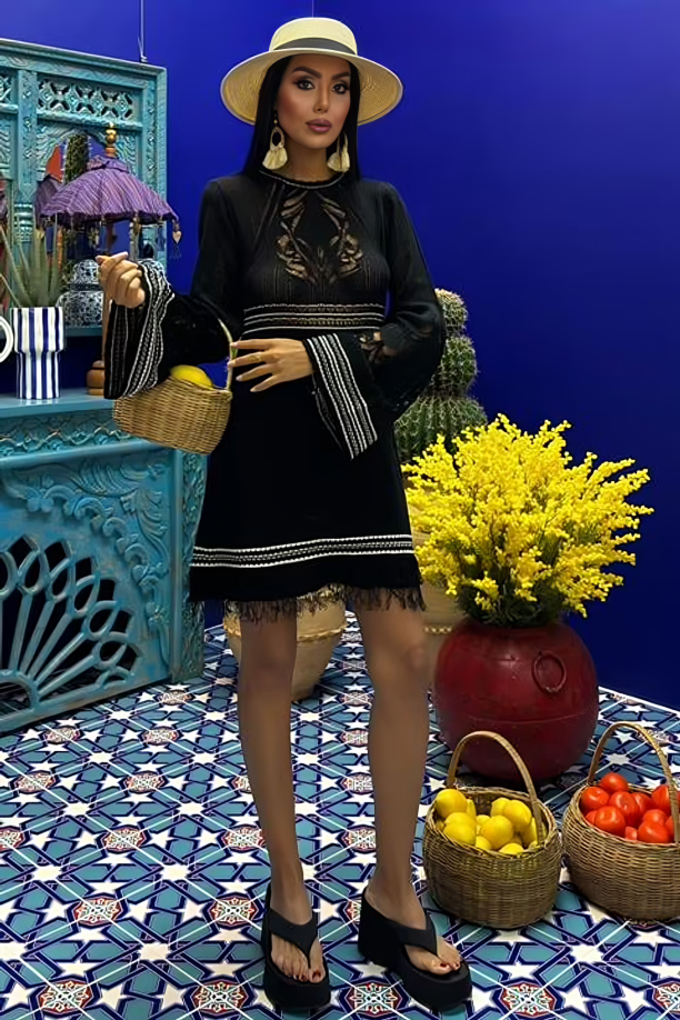 Spanish Sleeve Knitwear Dress Lucia Black